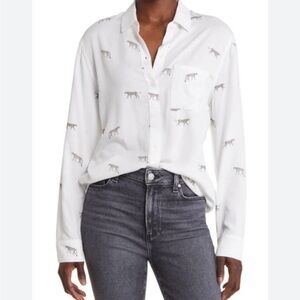 Rails Rosci Wild Cats - Leopard Cheetah Button Down Long Sleeve Top